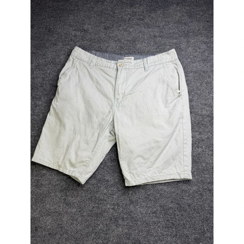 Quicksilver Flat Front Chino Shorts Men Straight Fit  100% Cotton Golf Casual 32